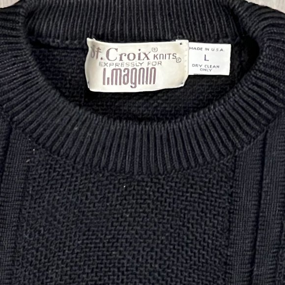 St Croix Knits Vintage 1980s Coogi Style Made in USA Large Sweater - Picture 2 of 6